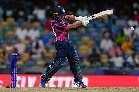 Chris Greaves plays a shot against Namibia